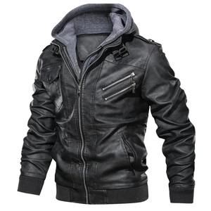 Veste en cuir grande taille de haute qualité pour hommes, vêtements d'extérieur coupe-vent, fermeture à glissière, vêtements de course automobile respirants - Product Image 1