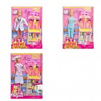 Enfant Puzzle jouer maison jouets ensemble thème mode fille 11.5 pouces solide femme infirmière poupée jouets avec bébé équipement médical pour les enfants