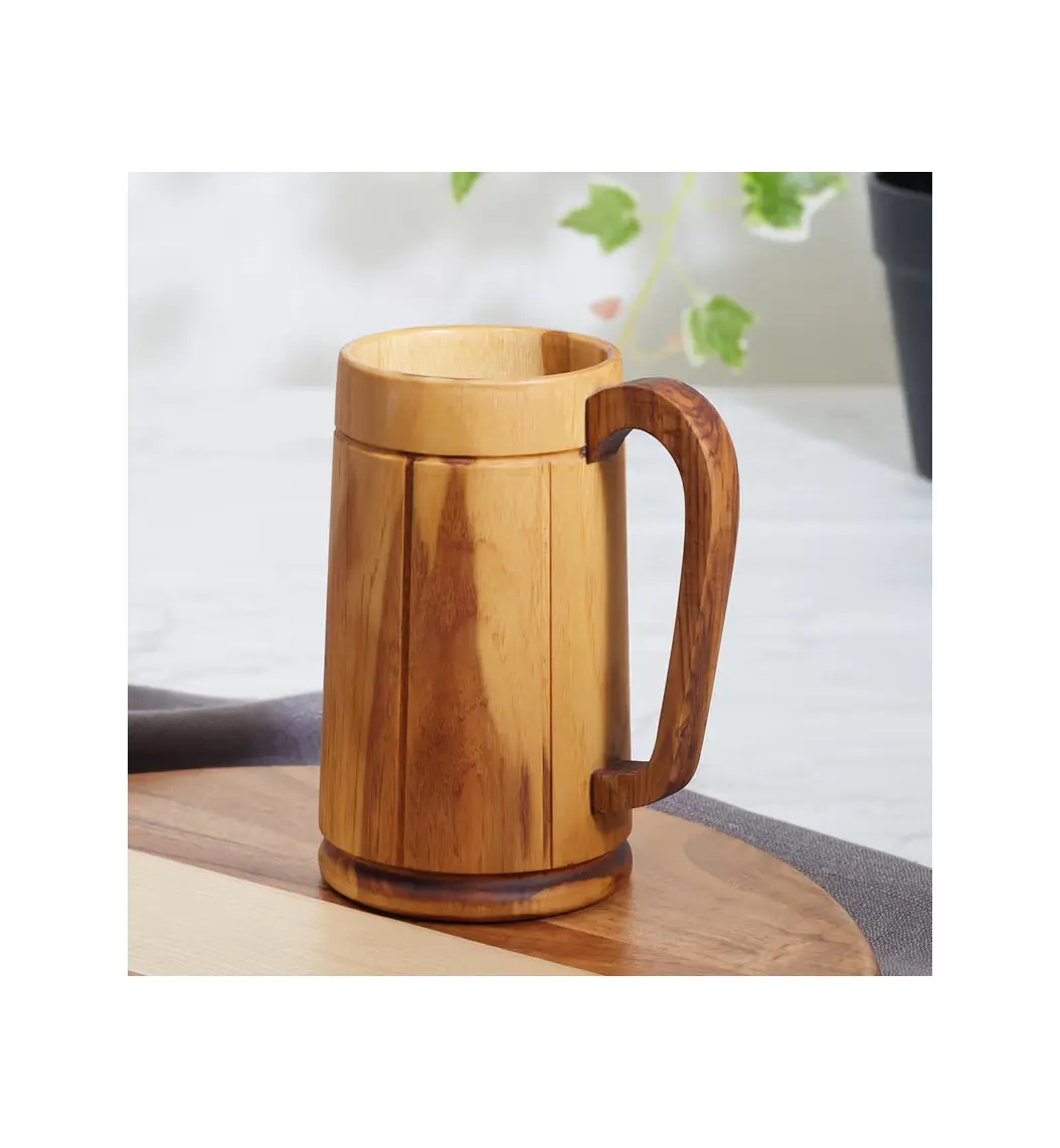 Fancy Design Bulk Wood beer mug admirable quality Natural Milk Beer Tasting Cups Wooden Coffee Mug cheap price