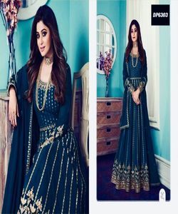 Fabulaous diseñador Georgette con sofy seda bordado Zari hilo codificación secuencia vestido de trabajo con dupatta precio al por mayor étnico - Product Image 4