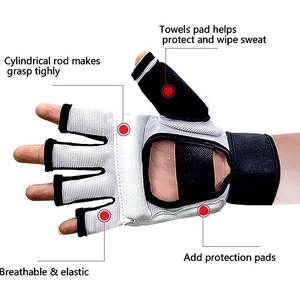 <b>Karate</b> Protective <b>Gloves</b> Taekwondo Sparring <b>Gloves</b> Leather Material White Color Wholesale <b>Karate</b> Protective <b>Gloves</b> - Product Image 3