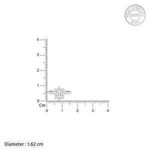 Premium Silver Floral Ellipse <b>Ring</b> with <b>Garnet</b> Inlay and Gold Plated Platinum Design Wedding Jewelry - Product Image 2