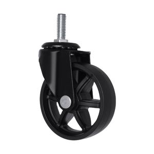 Roue pivotante noire à tige filetée de 2 pouces pour la mobilité des meubles - Product Image 1
