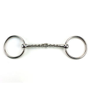 Cómodo anillo suelto Snaffle Acero inoxidable Broca inglesa para equitación ecuestre Bradoon Propósito Brocas de boca de alambre trenzado - Product Image 1