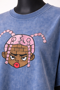 เสื้อยืดโอเวอร์ไซส์ลายกราฟิกสำหรับผู้หญิง ผ้าฝ้ายล้างน้ำ สไตล์วินเทจ พิมพ์ลายการ์ตูน ลำลอง ทรงหลวม สตรีทแวร์ ขายส่ง - Product Image 6