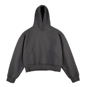 Personnalisé 400GSM Lourd 100% Coton Éponge Française Surdimensionné Baggy Boxy Pull Court Vêtements d'Hiver Sweat à Capuche de haute qualité - Product Image 4
