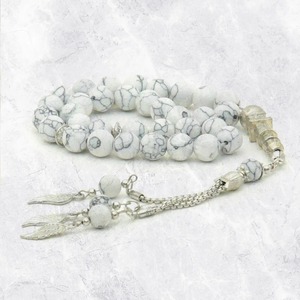 Tasbih artisanal 108 perles en pierre turquoise, chapelet de prière islamique, tasbih musulman, exportateur indien - Product Image 2