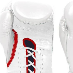 ถุงมือชกมวยแบบผูกเชือก Winning สีขาวแดง หนังแท้ สำหรับการแข่งขัน ฝึกซ้อม และสปาร์ริง ระดับมืออาชีพ น้ำหนัก 8 ออนซ์ 10 ออนซ์ 12 ออนซ์ - Product Image 4