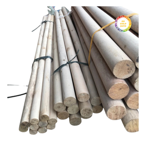 เสาไม้กลมทนทานสำหรับทำรั้ว การเกษตร ก่อสร้าง และจัดสวนกลางแจ้ง ด้วยกระบวนการผลิตมาตรฐานส่งออก - Product Image 2