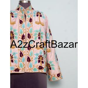 เสื้อแจ็คเก็ตกำมะหยี่ทำมือ ผ้าถักนิตติ้ง 100% ผ้าฝ้าย ลายปักดอกไม้ เป็นมิตรกับสิ่งแวดล้อม ระบายอากาศได้ดี ใส่สบายในฤดูร้อน สำหรับเด็กผู้หญิง - Product Image 2