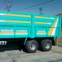 Remorque à benne basculante pour ferme, Tandem, Double essieu arrière, frein à Air, 10 tons, remorque à benne agricole, fabriquée en turquie