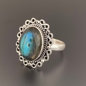 Joyería de estilo bohemio, labradorita de Fuego Azul Natural, piedra preciosa sólida de Plata de Ley 925, anillo hecho a mano de joyería, joyería de sello 925 - Product Image 3
