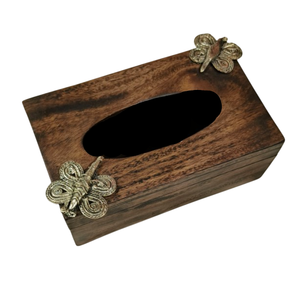 กล่องใส่กระดาษทิชชูไม้เนื้อแข็งคุณภาพพิเศษ ดีไซน์ทันสมัย เป็นมิตรกับสิ่งแวดล้อม ตกแต่งด้วยโลหะ ผลิตด้วยมือ เหมาะสำหรับตกแต่งห้องนั่งเล่น - Product Image 1