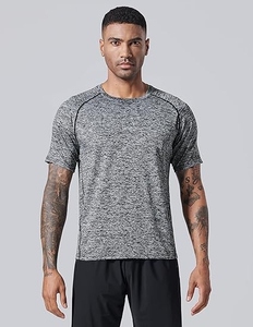5 Pack Men's 100% Cotton Athletic Running Gym Workout Tops Quick Dry Crew Neck Short Sleeve T-<b>Shirts</b> Oversized Knitted Fit - Product Image 3