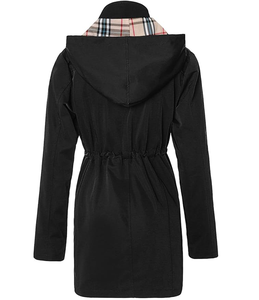 Chaqueta de lluvia larga con capucha para mujer, impermeable para exteriores, cortavientos - Product Image 2