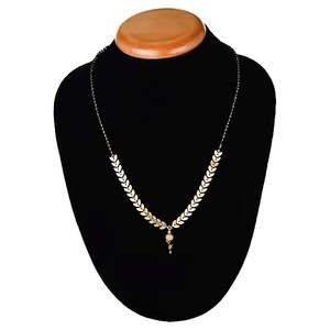 Stylish Long Mangalsutra For Women With Double Chain Black Beads And Beautiful Pendant Design For Party Wear - Product Image 5