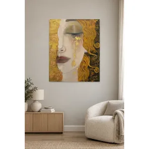 Impression sur toile inspirée de Fida Klimt, Larmes dorées - Product Image 2