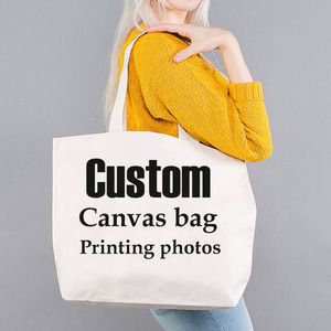 กระเป๋าผ้าแคนวาสแบบนุ่มมีตัวอักษรขนาดใหญ่เป็นมิตรกับสิ่งแวดล้อมกระเป๋าชายหาดอเนกประสงค์แบบใช้ซ้ำได้ - Product Image 4