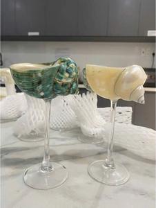 2025 élégant verre à vin coquillage fait à la main tasse de coquille de conque pour la décoration de fête de plage - Product Image 4
