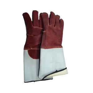 Nuevos guantes de soldadura de cuero de vaca de grano completo suaves y transpirables en Stock, guantes de cuero de seguridad mecánicos personalizados antideslizantes para hombres - Product Image 5