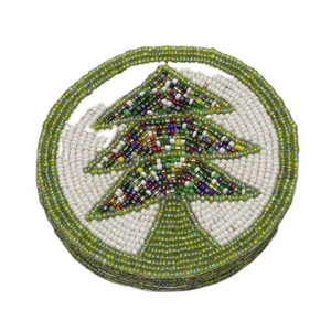 Ensemble de quatre sous-verres brodés à la main avec motif d'ananas, élégant, fantaisiste et mignon - Product Image 4