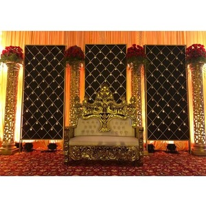 เทียนประดับผนังดีไซน์ทันสมัยสำหรับงานแต่งงานเวทีประดับงานแต่งงานของอินเดียเทียนแต่งงานทำจากเส้นใยของตกแต่งผนังด้านหลัง - Product Image 1