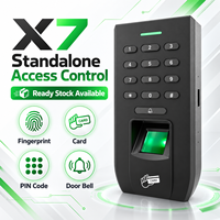 Système de contrôle d'accès autonome pour porte avec lecteur d'empreintes digitales, carte, clavier PIN pour la sécurité des portes, avec prise en charge du bouton de sortie