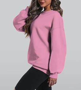 Sudadera de cuello alto para mujer, elegante, de gran tamaño, informal, Simple, elegante, para uso diario - Product Image 2