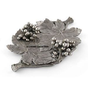 Papillon gingko poignée en laiton forme ronde décoratif plateau de mariage de service le plus vendu - Product Image 5