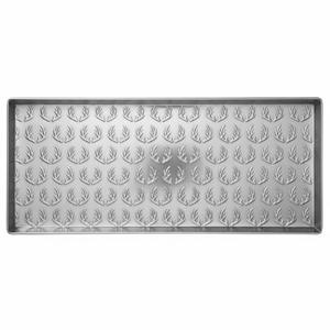 Plateau à chaussures en métal bleu au design élégant avec insert en tapis de coco amovible, pour l'intérieur et l'extérieur, entrée, rangement pour chaussures dans le vestiaire - Product Image 4