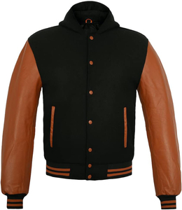 Vestes universitaires personnalisées de haute qualité grande taille avec support en laine pour le corps Manches en polaire Cow CollegeBaseballjacket pour hommes Livraison DDP - Product Image 1
