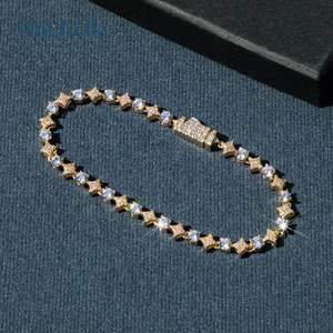 Hot Sale 5mm 18k Yellow Gold Plated 925 Sterling Silver Moissanite Tennis Bracelet <b>for</b> <b>Men</b> Gifts Jewelry - Product Image 6