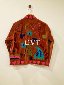 Chaqueta Bohemia de Terciopelo Bordada con Cuello Mandarín, Manga Larga, Estampado Floral, Talla Grande, Ropa Exterior para Mujer, Ropa de Otoño - Product Image 3