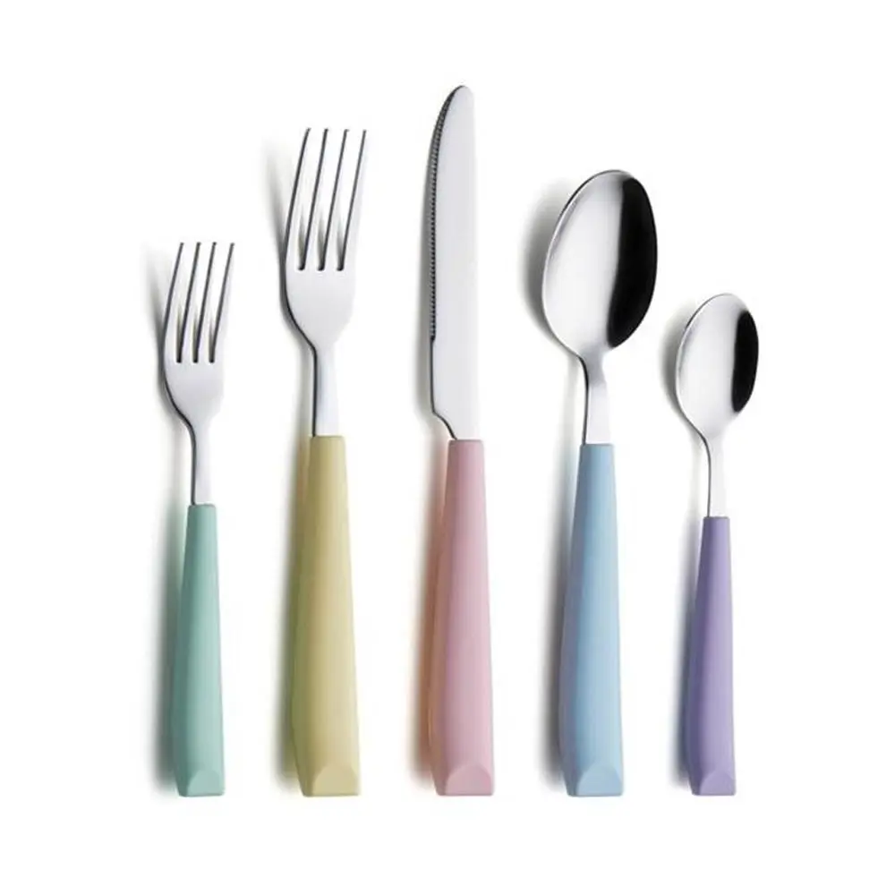 Multi-color Handle Best Selling Wholesale in India Handmade Spoon Knife and Fork Stainless Steel Cutlery Set Silver Finishing