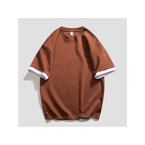 2023 dernier Street Wear mode personnalisé imprimé Logo hommes T-Shirts 100% coton contraste garniture T-Shirts - Product Image 4