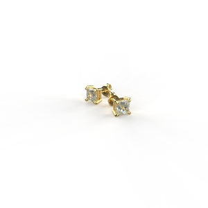 Avarta Jewellery 18K 0,50 quilates Cada corte de princesa Unisex Solitaire Studs - Product Image 3