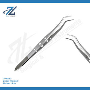 Pince à épiler dentaire Meriam 16cm en acier inoxydable Pince à épiler dentaire autoclavable Pince à épiler en coton Pakistan - Product Image 2