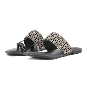 "Chunky Negro Étnico Chappal EC0182" - Product Image 2