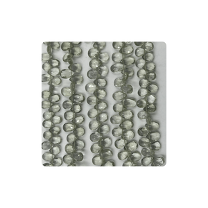 Perles de quartz améthyste verte naturelle de qualité supérieure, facettées, en forme de goutte de poire, briolette, 7 mm, 8 mm, environ 8 pouces, pour la fabrication de bijoux - Product Image 4
