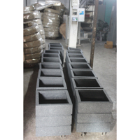 Pot Tanaman Lantai KNT Cuboid 76 Classic White FRP Persegi Fiberglass Anti Pecah Ringan Halus Mengkilap Ukuran Besar Untuk Kebun