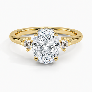 Anillo de compromiso de diamantes flotantes de oro de 14 quilates minimalista moderno, Joyería de diamantes de laboratorio certificada por IGI para mujer, solitario Original - Product Image 1