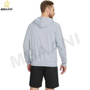 Sweat-shirts pour hommes à manches longues avec poche kangourou, légers, en tissu chiné, avec fermeture éclair quart de tour pour le golf - Product Image 4