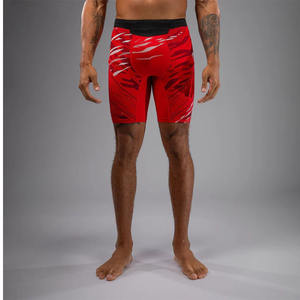 Pantalones cortos de lucha para hombre, pantalones cortos de boxeo rojos y negros con estampado personalizado, pantalones cortos BJJ para hombre - Product Image 6