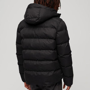 Lightweight Breathable Eco Friendly <b>Canvas</b> Stand Men Puffer Jacket High Street Hooded Waterproof Reversible Embroidery Front Hot - Product Image 2