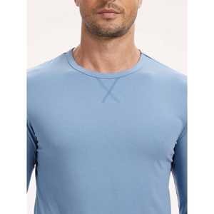 Ensemble de pyjama long pour homme personnalisé de qualité supérieure, en tissu tricoté respirant en bambou, coton et soie, vêtements décontractés pour la maison, logo personnalisé pour le printemps - Product Image 6