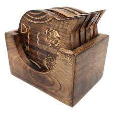 Fabricant Vente en gros Sous-verres en noyer gratuits personnalisés Dessous de verre en bois de bambou rond carré naturel pour tasse à boissons - Product Image 4