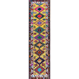 Tapis en laine noué à la main Nuray Gold Pae-3056, motif géométrique rectangulaire, tapis de Jaipur, style Tabriz, pour la maison, le salon, la chambre à coucher - Product Image 1