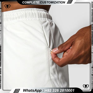 Oem Custom Fitness Workout Quick Dry <b>Woven</b> <b>Shorts</b> 2 in 1 Double Layer Men Sporty <b>Shorts</b> With Zipper Pocket - Product Image 5
