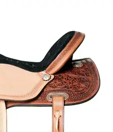 Selle de baril en cuir occidental faite à la main de haute qualité d'importation 100% siège souple en cuir véritable usiné à la main avec logo de couleur personnalisé - Product Image 4