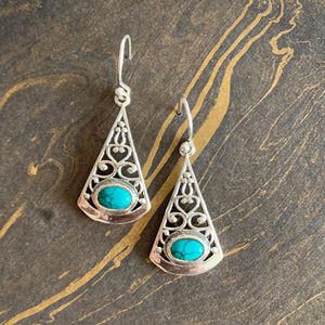 ต่างหูแฟชั่นสีเทอร์ควอยซ์ 4.6 กรัม - Product Image 1